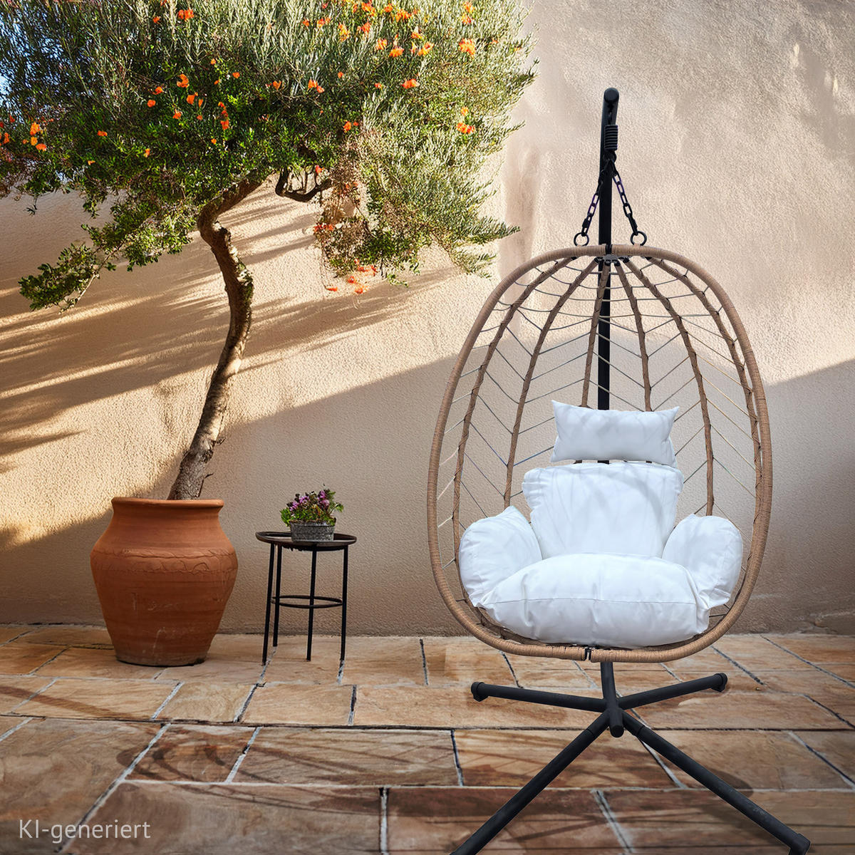 HÄNGESESSEL SHELLY Natur - Braun, Kunststoff (95/195/95cm) - SVITA