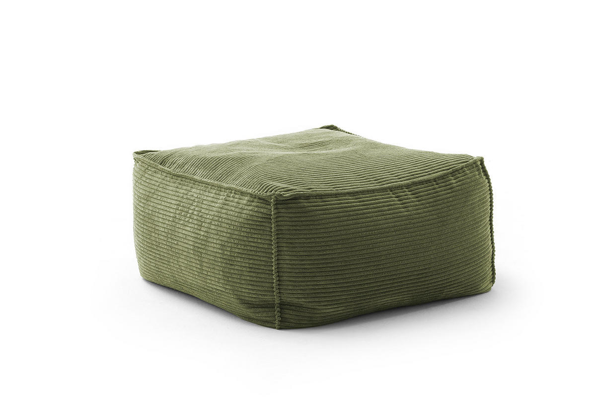 HOCKER ALEA Grün Cord - Grün, Textil (86/38/86cm) - KAWOLA