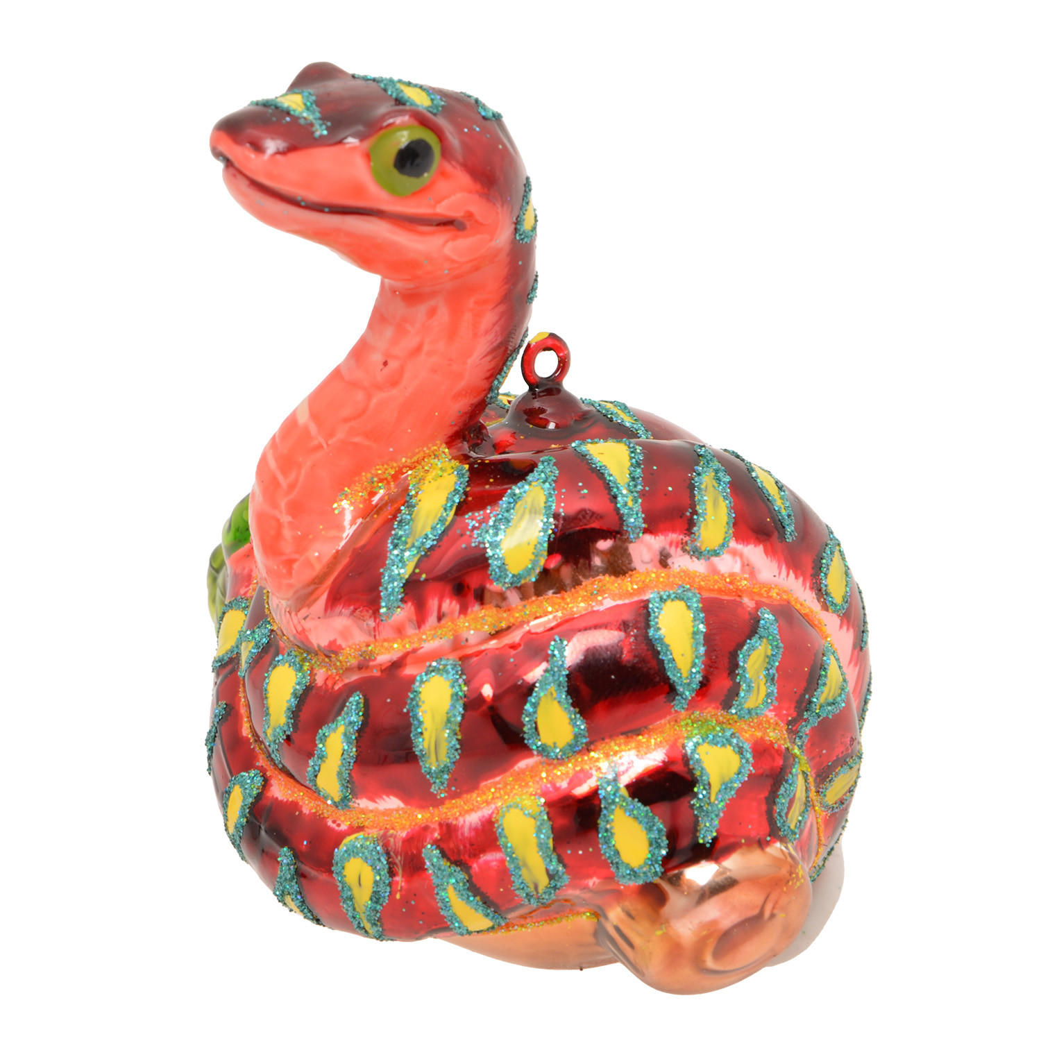 CHRISTBAUMSCHMUCK Schlange Mehrfarbig 10cm (Glas / 1 Stk.) - Multicolor, Glas (8/10/6cm) - Krebs Glas Lauscha