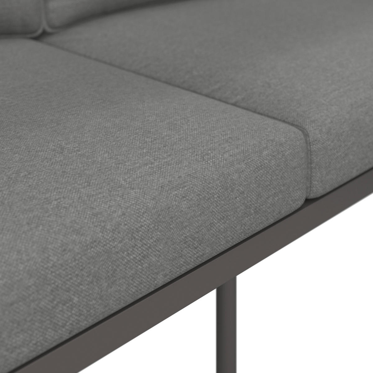 LOUNGEGARNITUR Elora Hellgrau Outdoorstoff/Metall +Abdeckung - Hellgrau, Metall