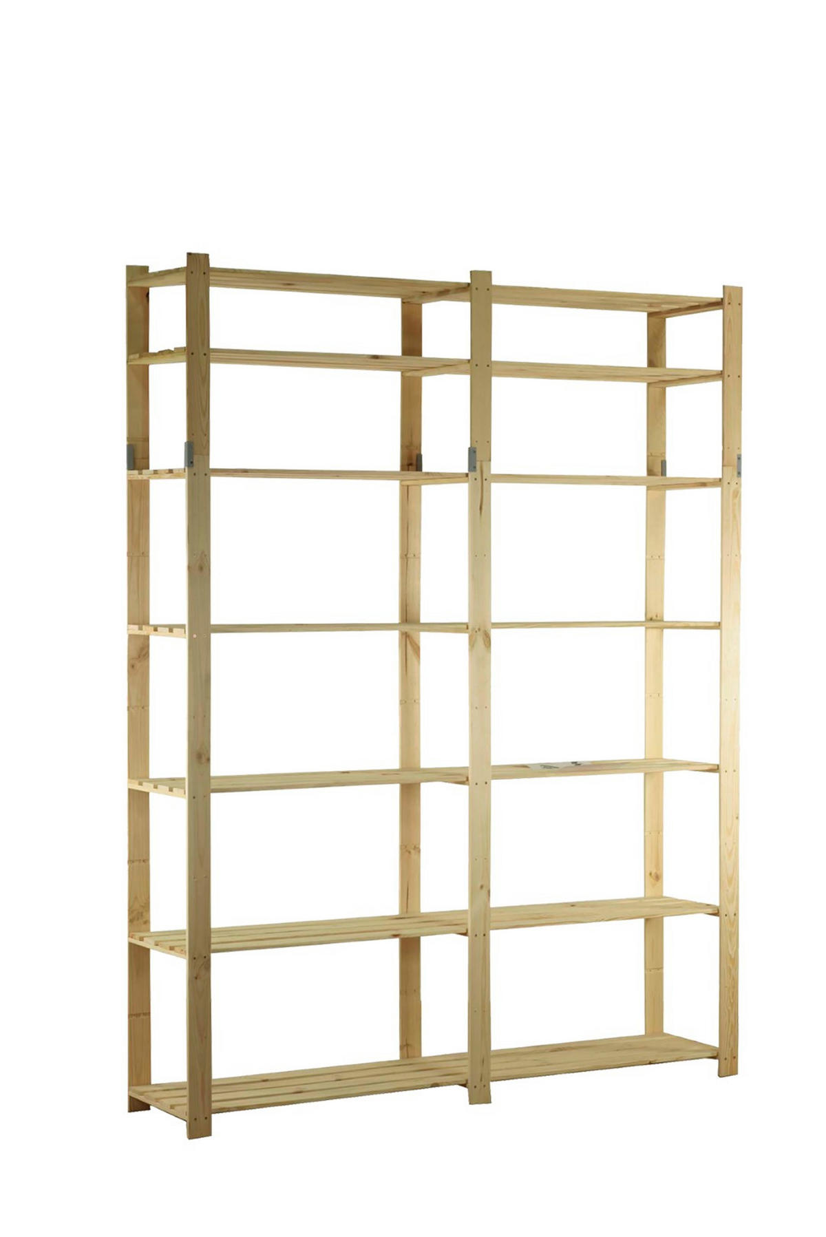 HOLZREGAL PINEPEAK 220x170x38cm 7 Fachboden 1,2cm dickes Kiefernholz Natur - Naturfarben, Holz (170/220/38cm) - PROREGAL