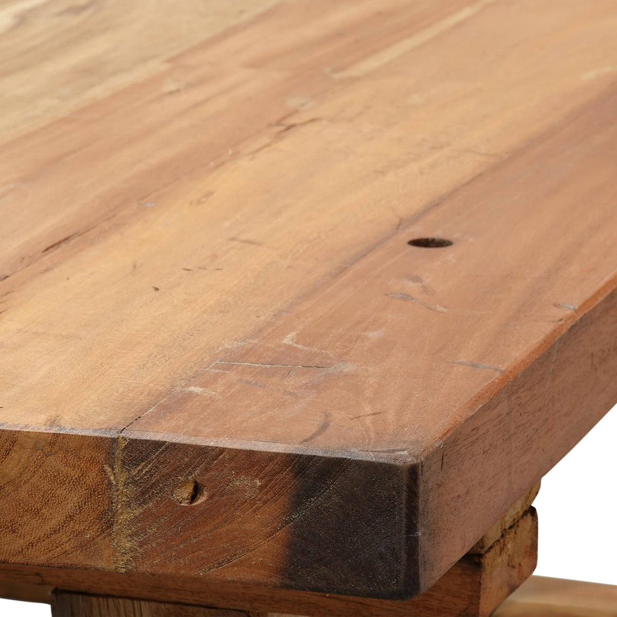 ESSGRUPPE Roca 3-tlg. Esstisch + 2 Bänke, Massivholz naturfarben - Naturfarben, Holz (180/74/100cm) - CREEDWOOD