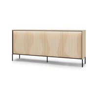 KOMMODE FAVOS 04 167/85/40 cm in Eiche Vincenza hell und Schwarz mit LED - Eichefarben/Schwarz, Holzwerkstoff (193/85/40cm) - Deine Möbel 24