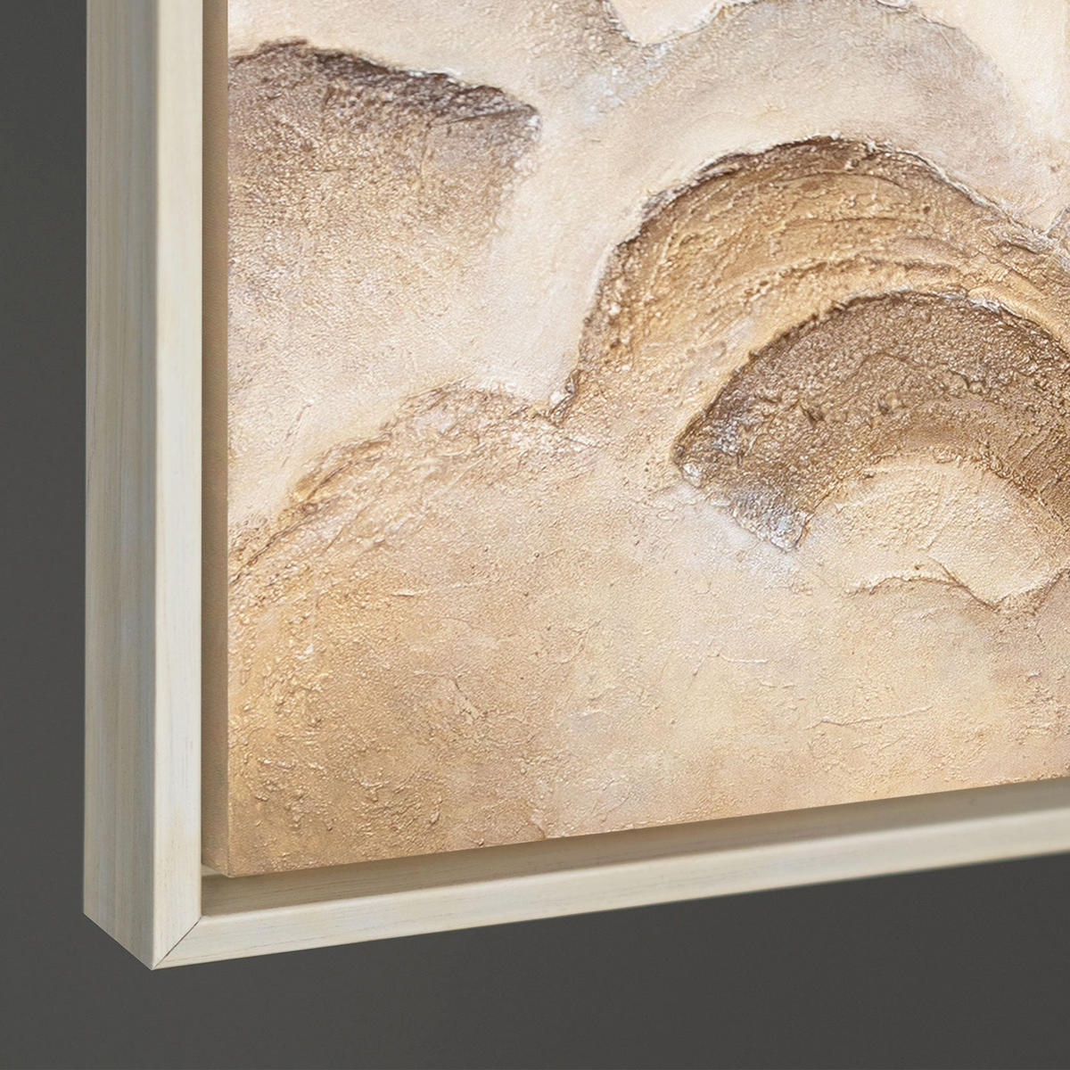 GEMÄLDE Horizontschichten Schattenfugenrahmen Beige 120x80 cm - Beige, Holz (120/80cm) - YS-art gallery