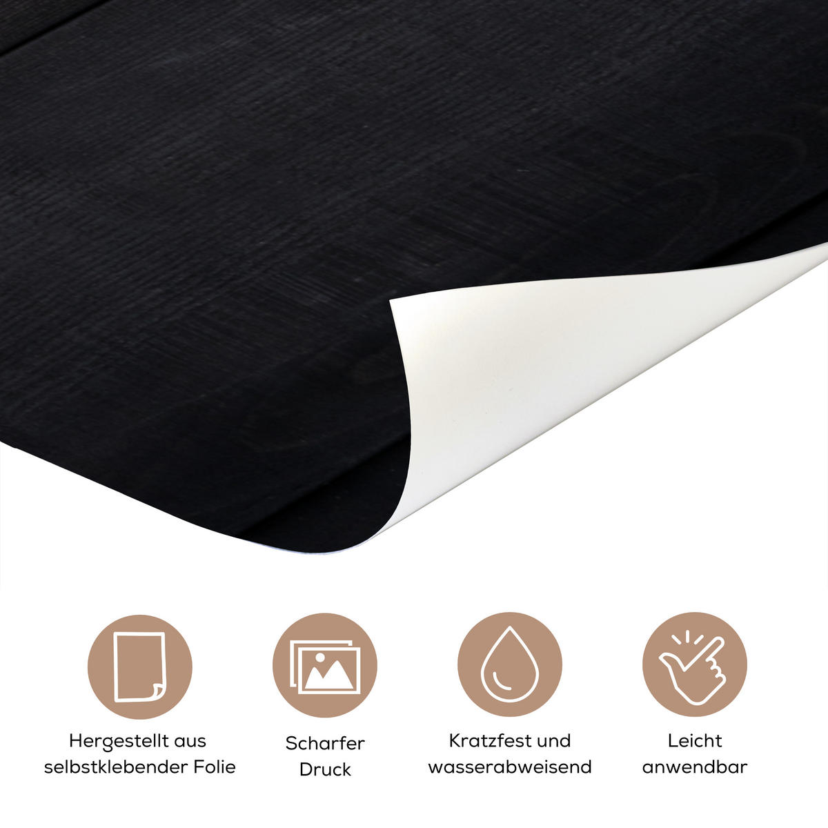 TÜRAUFKLEBER Schwarzer Hintergrund mit einer Plankenstruktur 85x215 cm - Türtapete - Schwarz, Kunststoff (85/0.1cm) - MuchoWow
