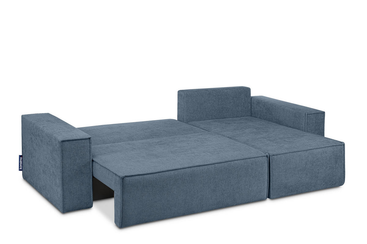 ECKSOFA-LINKS/RECHTS NAPI II mit Schlaffunktion, hellblau - Hellblau, Textil (262/148cm) - KONSIMO®