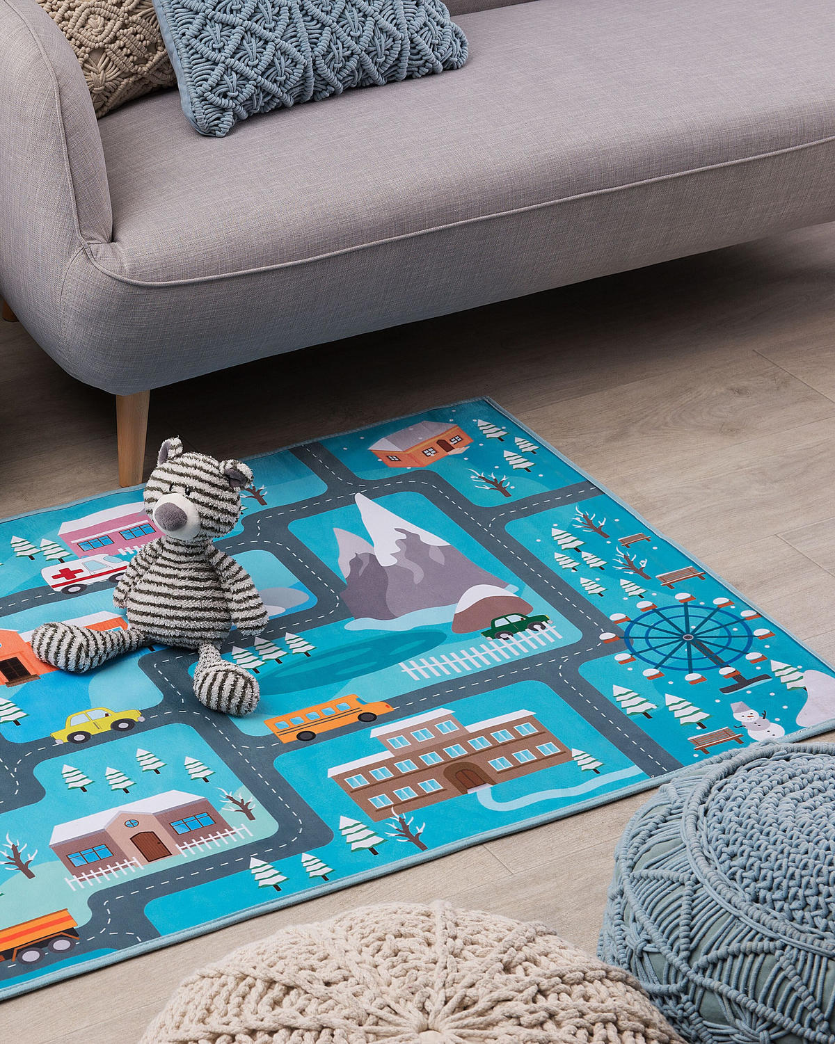 KINDERTEPPICH Kigi 150/80 cm - Blau, Kunststoff (80/150cm) - Beliani