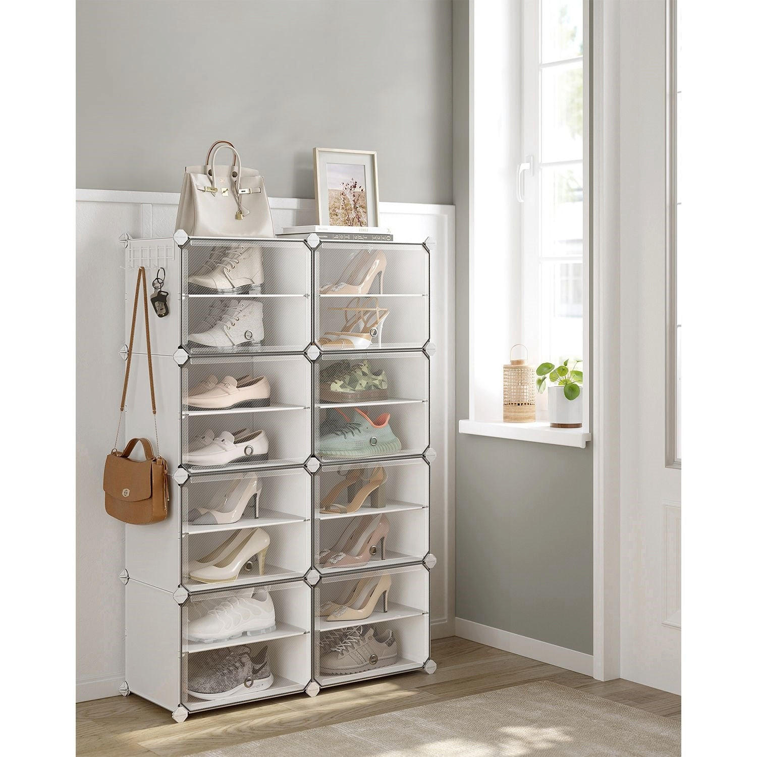 SCHUHREGAL NIAMEY - Weiß, Kunststoff (124/94/32cm) - Hansiro