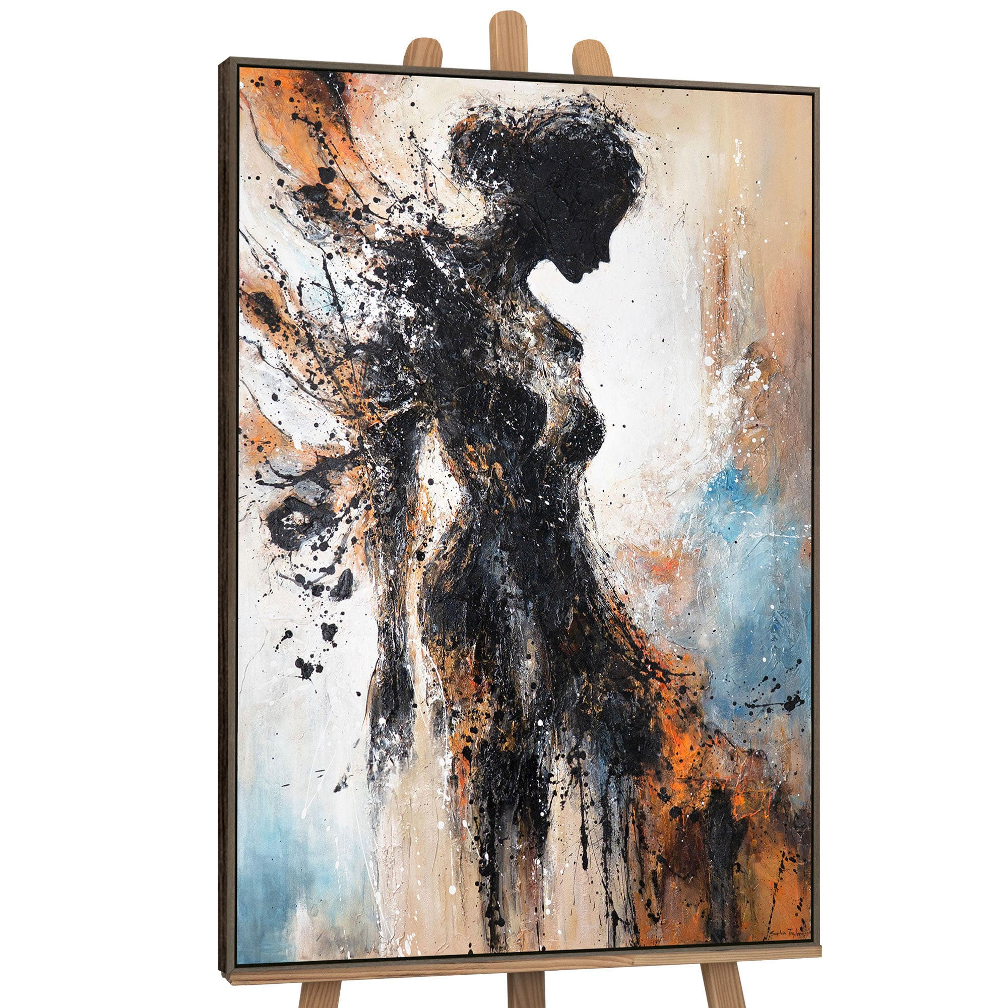 GEMÄLDE Element der Weiblichkeit Schattenfugenrahmen Grau 120x80 cm - Grau, Holz (120/80cm) - YS-art gallery