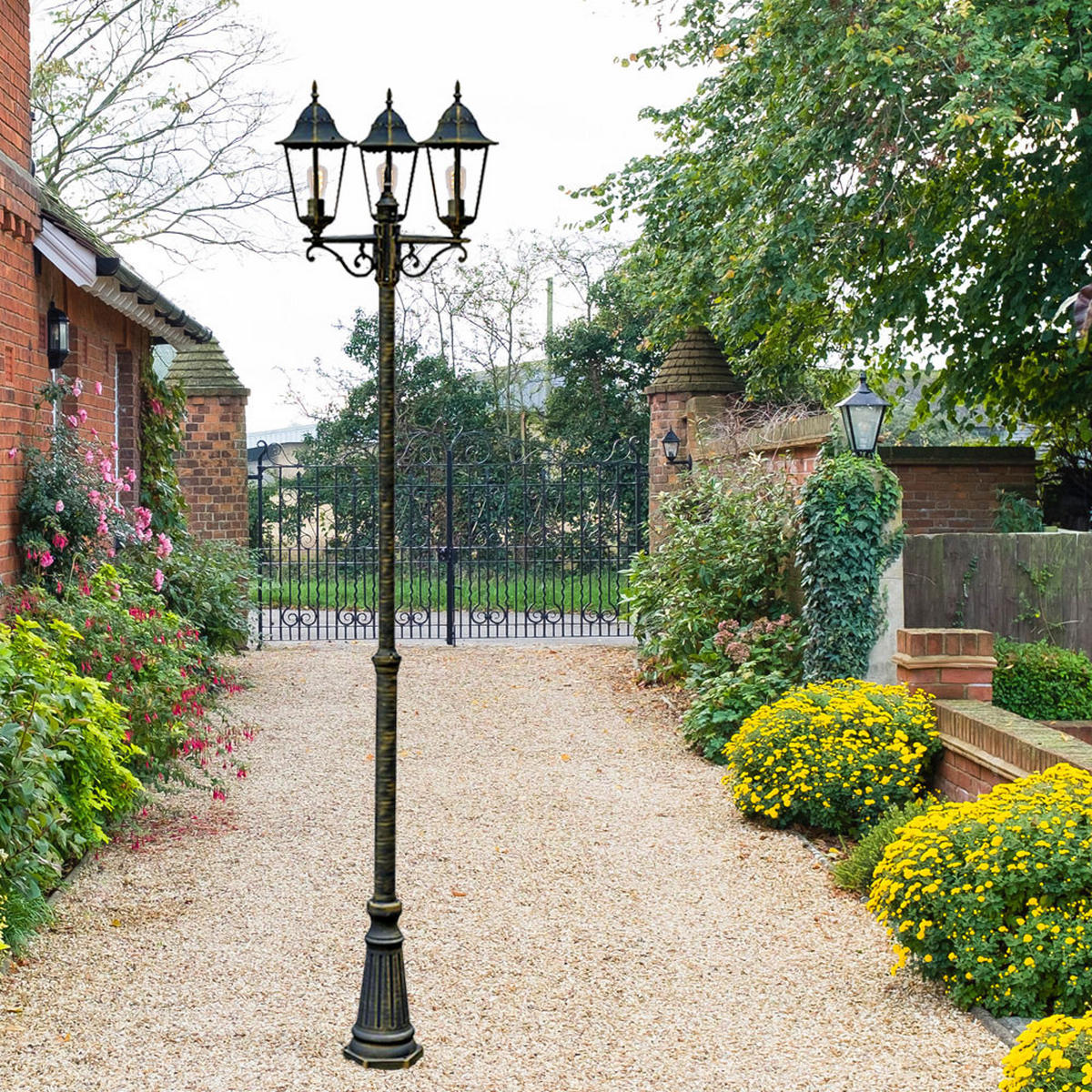 LED AUSSENLEUCHTE NORDERNEY Bronze - Bronzefarben, Glas (58/55/220cm)