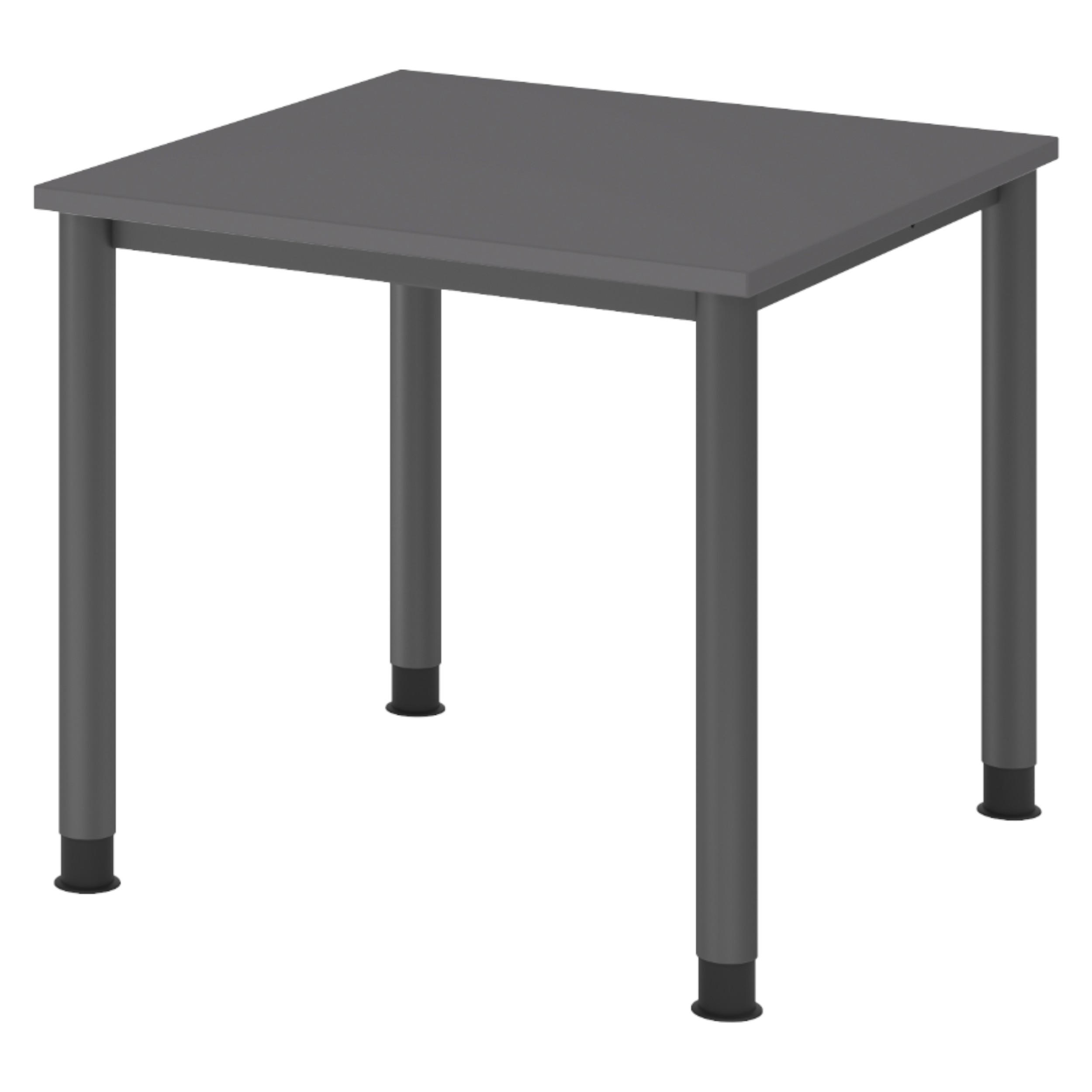 SCHREIBTISCH Serie-H Gestell: Graphit 80/80/74 cm in Graphitfarben - Graphitfarben, Holzwerkstoff (80/80/74cm) - bümö