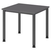 SCHREIBTISCH Serie-H Gestell: Graphit 80/80/74 cm in Graphitfarben - Graphitfarben, Holzwerkstoff (80/80/74cm) - bümö