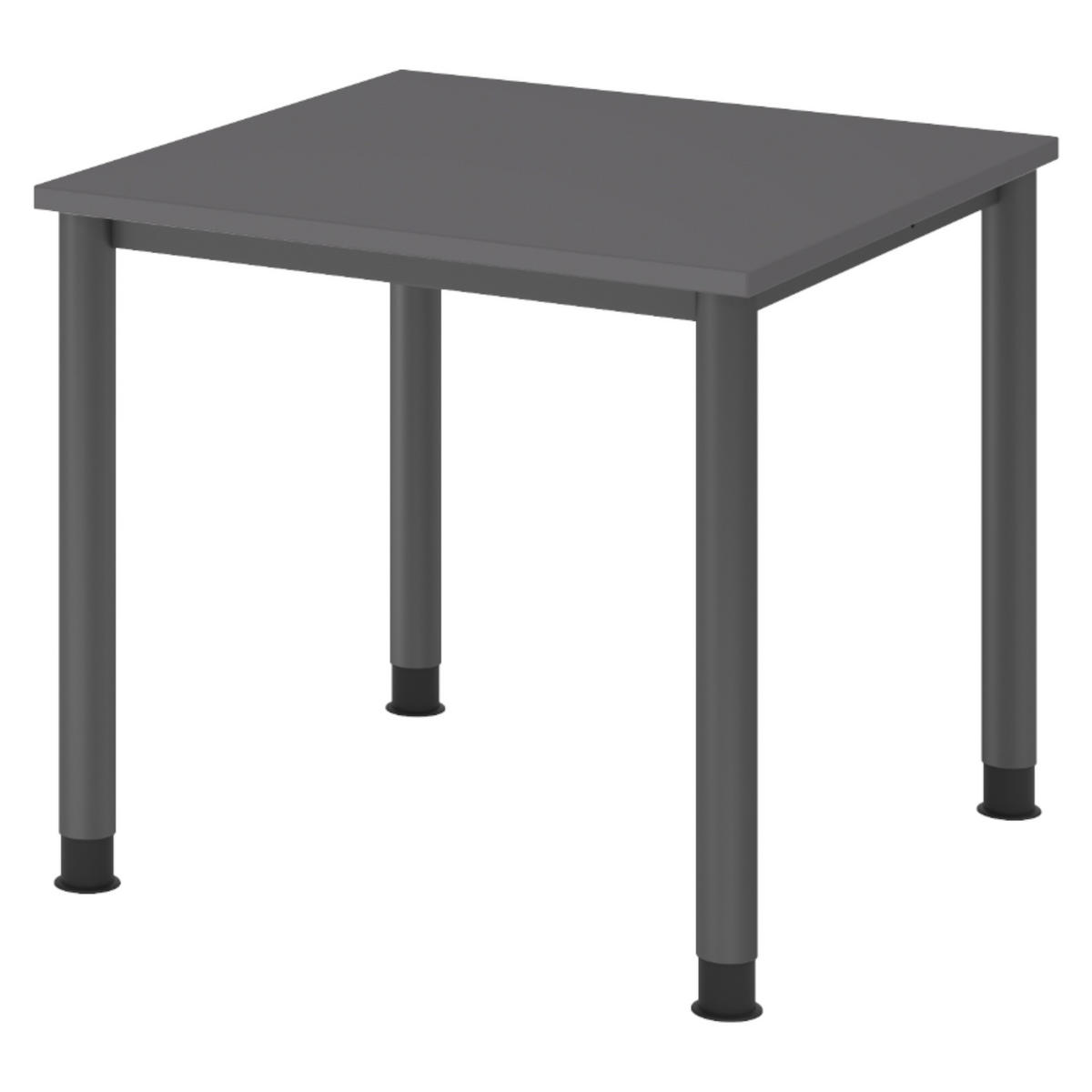 SCHREIBTISCH Serie-H Gestell: Graphit 80/80/74 cm in Graphitfarben - Graphitfarben, Holzwerkstoff (80/80/74cm) - bümö