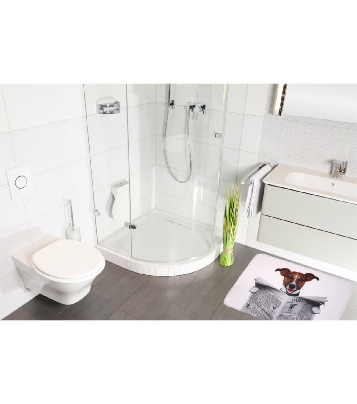 BADTEPPICH Newspaper 50 x 80 cm - Braun, Textil (50/80cm) - Sanilo