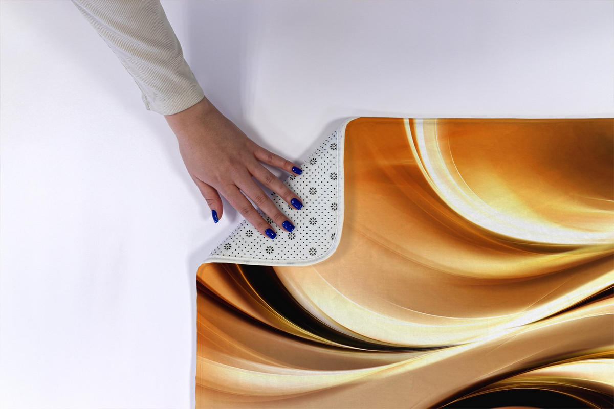 BADTEPPICH 90x60 cm Gold Abstraktion - Bernsteinfarben, Textil (90/60cm) - TULUP