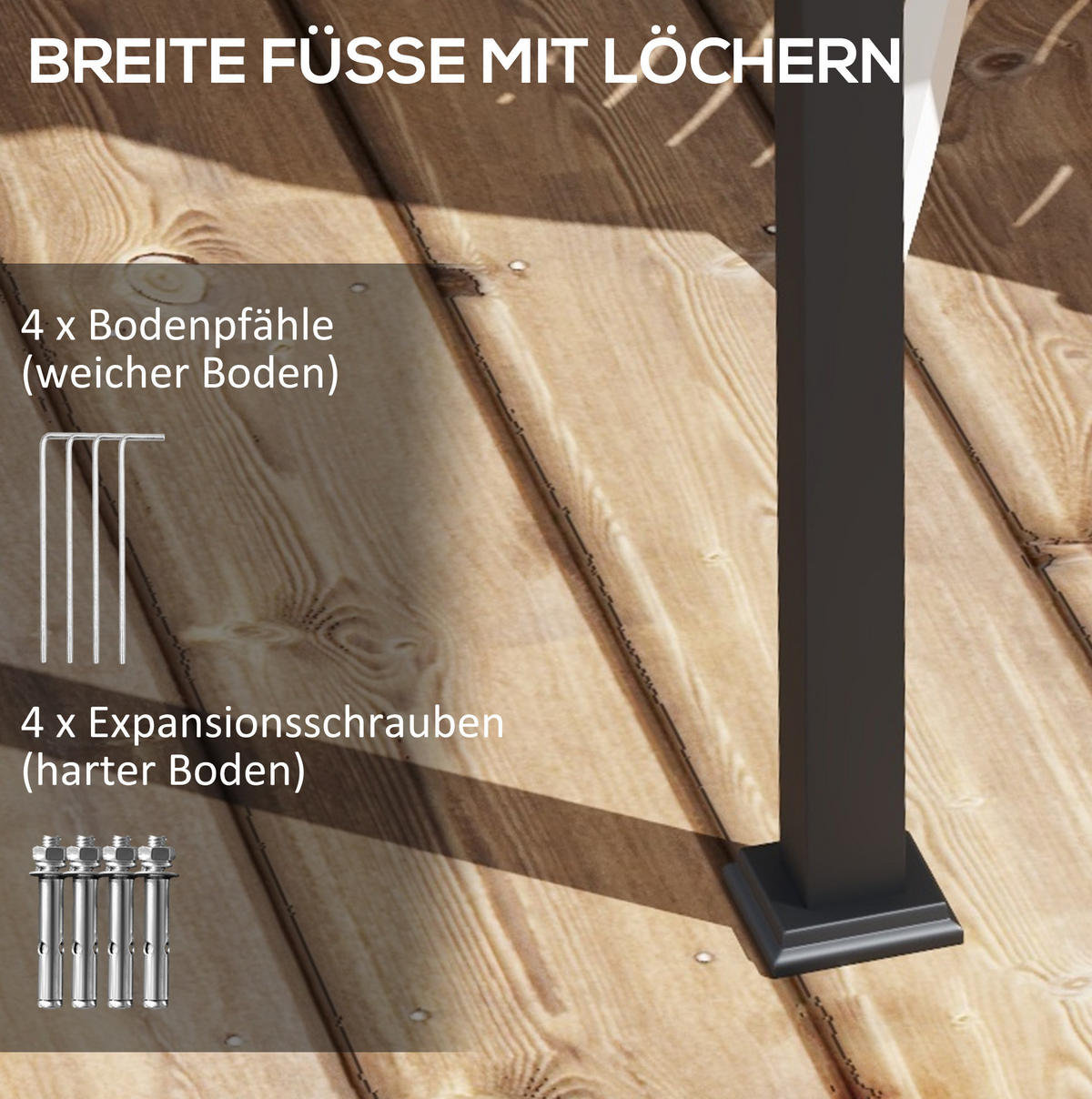 PAVILLON 297/297/200/230 cm cremeweiß aus Aluminium mit ausziehbarem Dach - Beige, Metall (297/230/297cm) - OKWISH