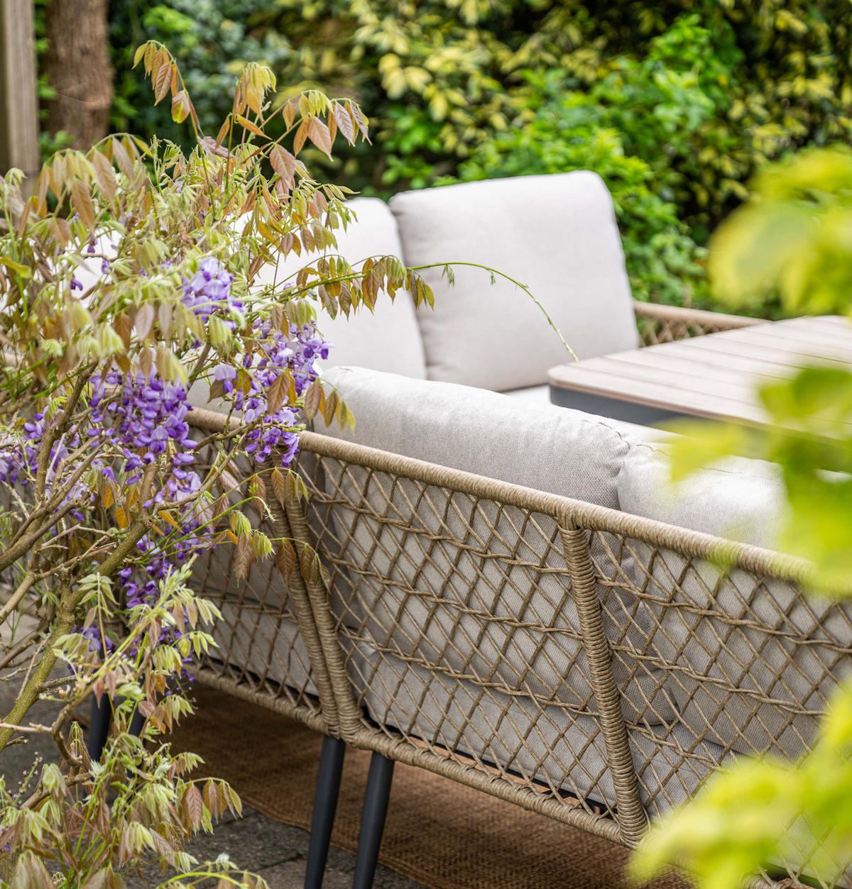 GARTENLOUNGESET Allasio 5-tlg., Premium Dining Set, Gartenmöbelset - Anthrazit, Metall - GARDEN IMPRESSIONS
