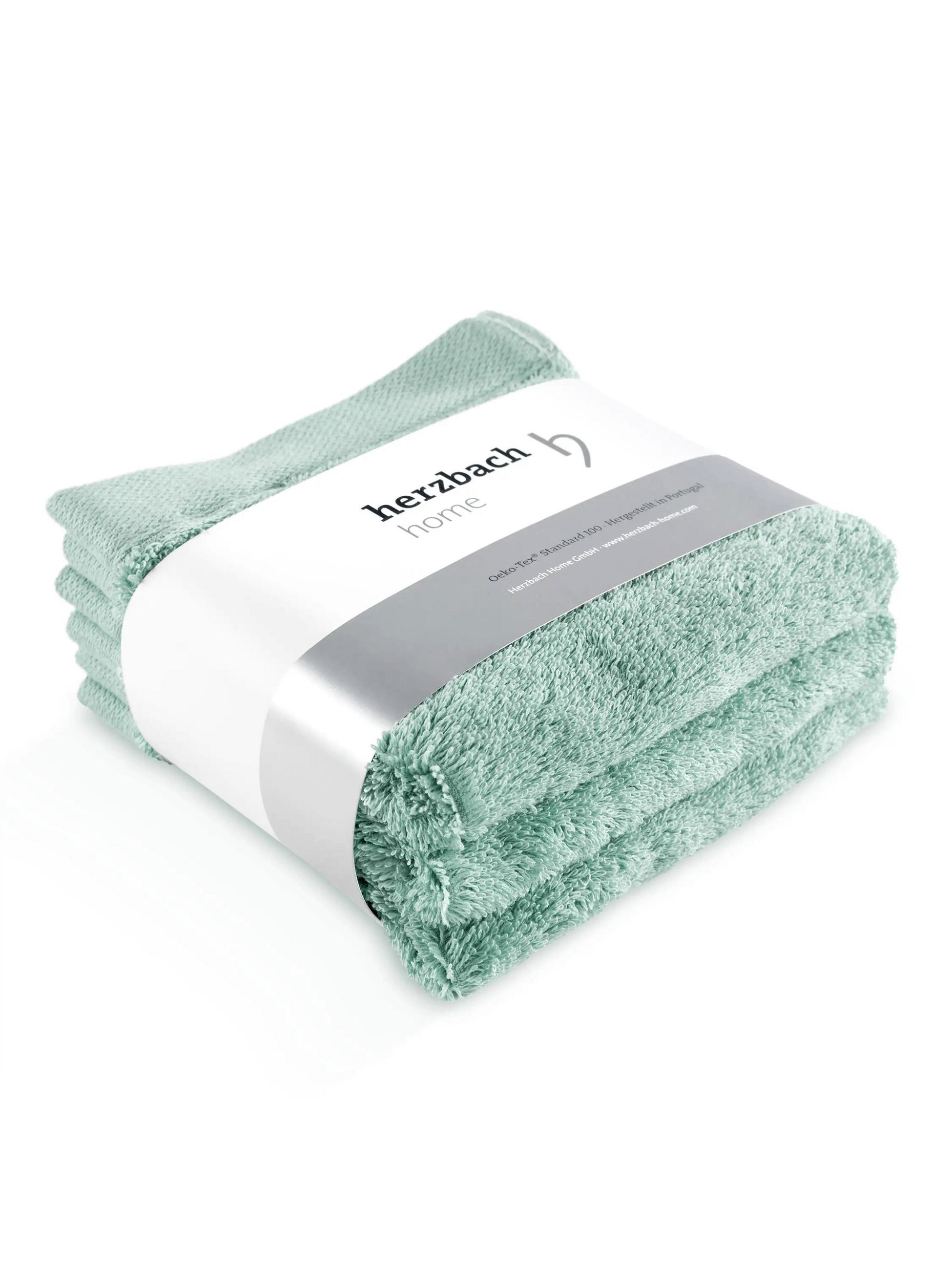 SEIFTUCH 3er Set Pura Mint - Mintgrün, Textil (30/30cm) - Herzbach Home