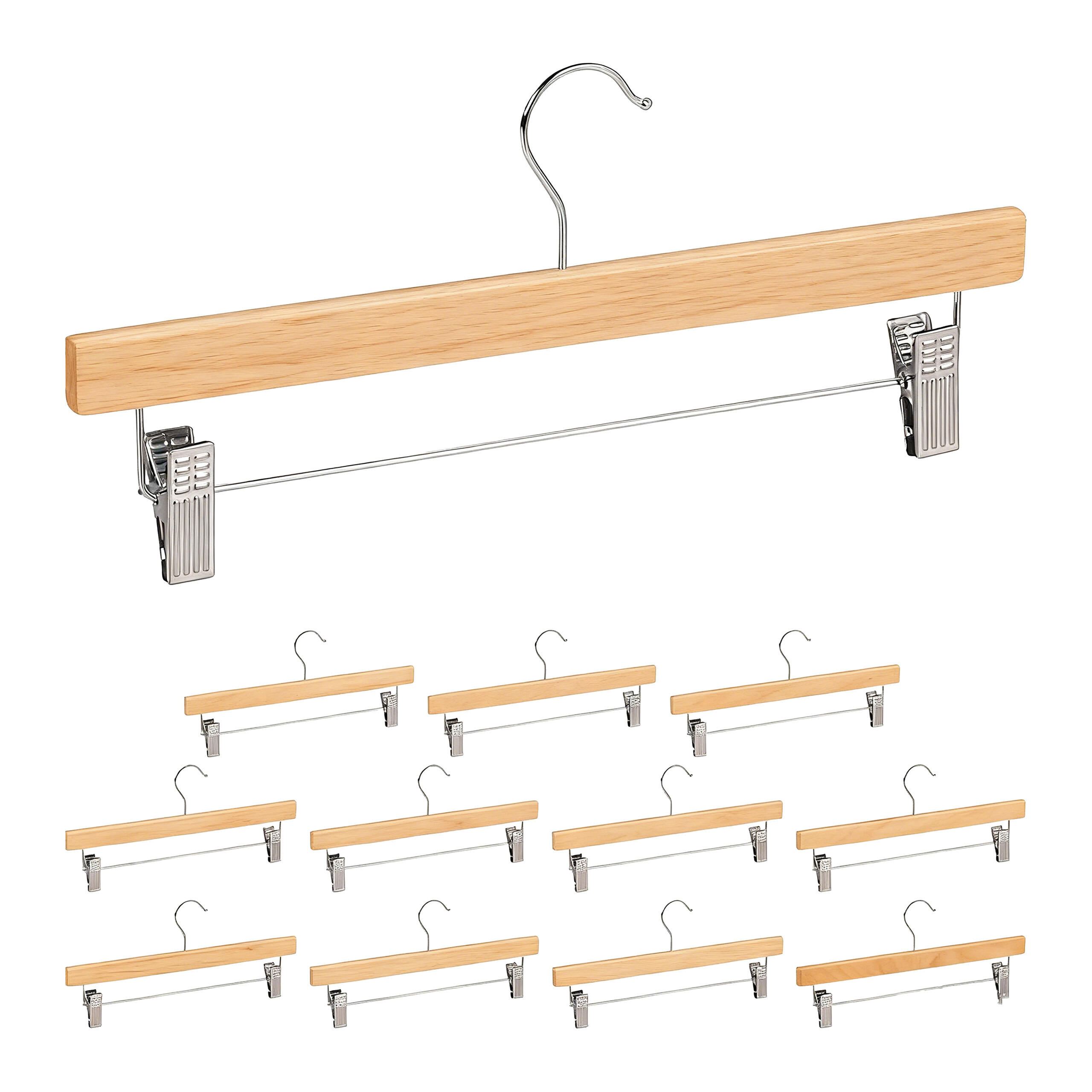 OBEŠALNIK za hlače - večbarvno, kovina/les (35.5/16/2.5cm) - Relaxdays