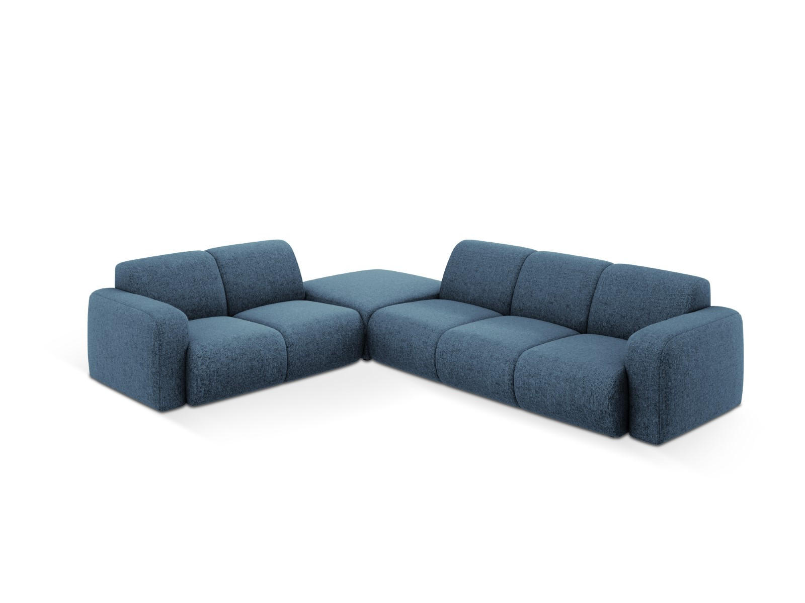 ECKSOFA links Molino aus Chenille-Stoff königsblau 6 Sitzplätze - Blau, Textil (250/315cm) - Micadoni