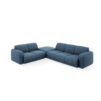 ECKSOFA links Molino aus Chenille-Stoff königsblau 6 Sitzplätze - Blau, Textil (250/315cm) - Micadoni
