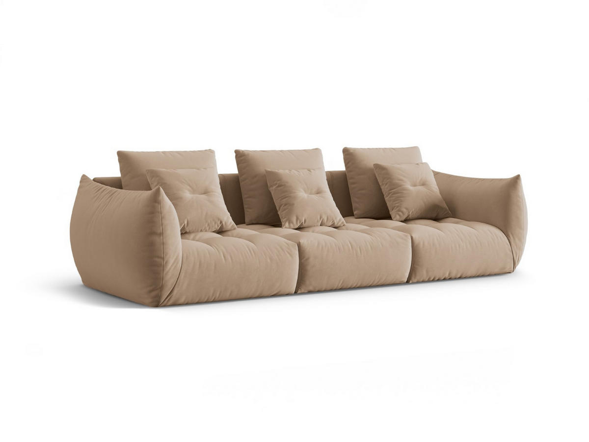 SOFA modular Bloom aus Samt sandfarben 4 Sitzplätze - Sandfarben, Textil (332/95/106cm) - Micadoni