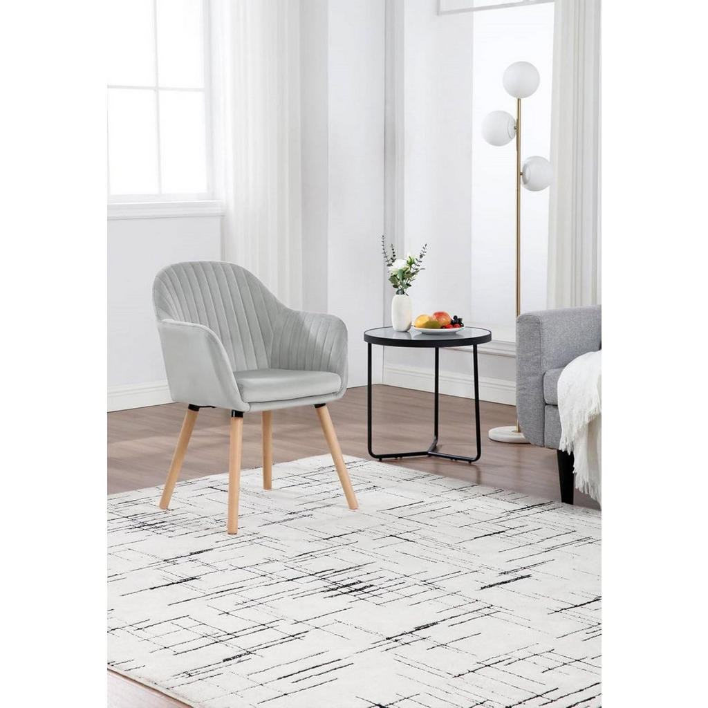 Thumbnail - Woltu Esszimmerstuhl, Hellgrau, Textil, Echtholz, Säule, 42x81x50 cm, Esszimmer, Stühle, Esszimmerstühle, Armlehnenstühl...