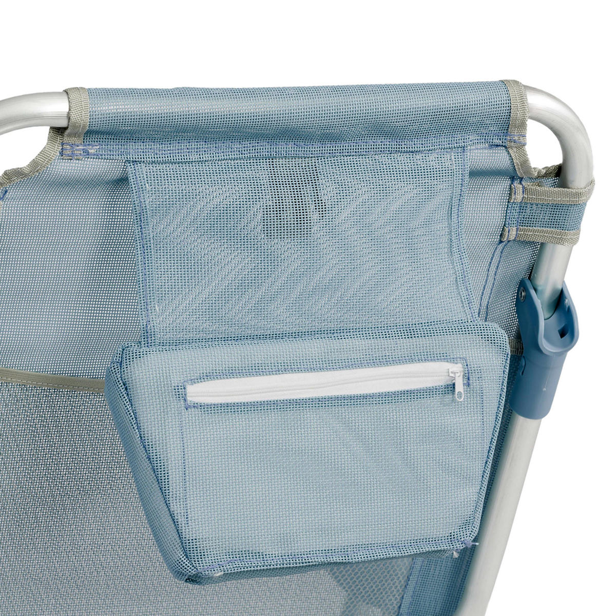 KLAPPSTTUHL, Himmelblau - Blau, Textil (59/79/64cm) - Oviala