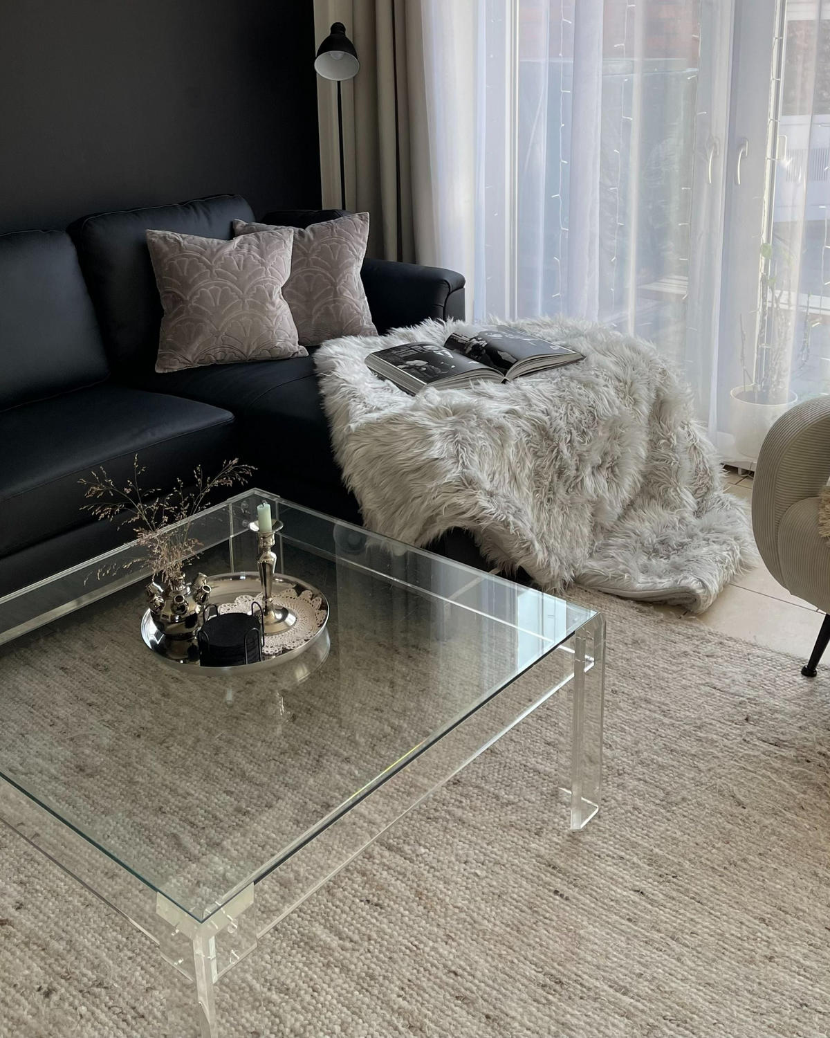 PREGRINJALO siva 150 x 200 cm Delice - siva, tekstil (150/200cm) - Beliani