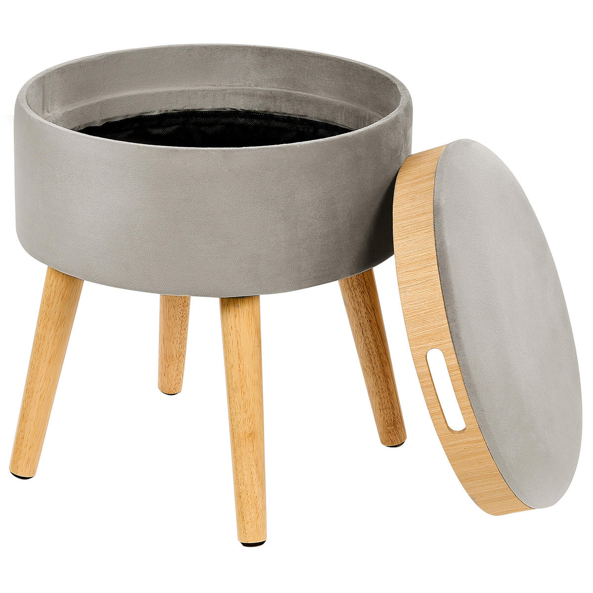 HOCKER Neely 39/39/43 cm - Grau, Textil (39/43/39cm) - Beliani
