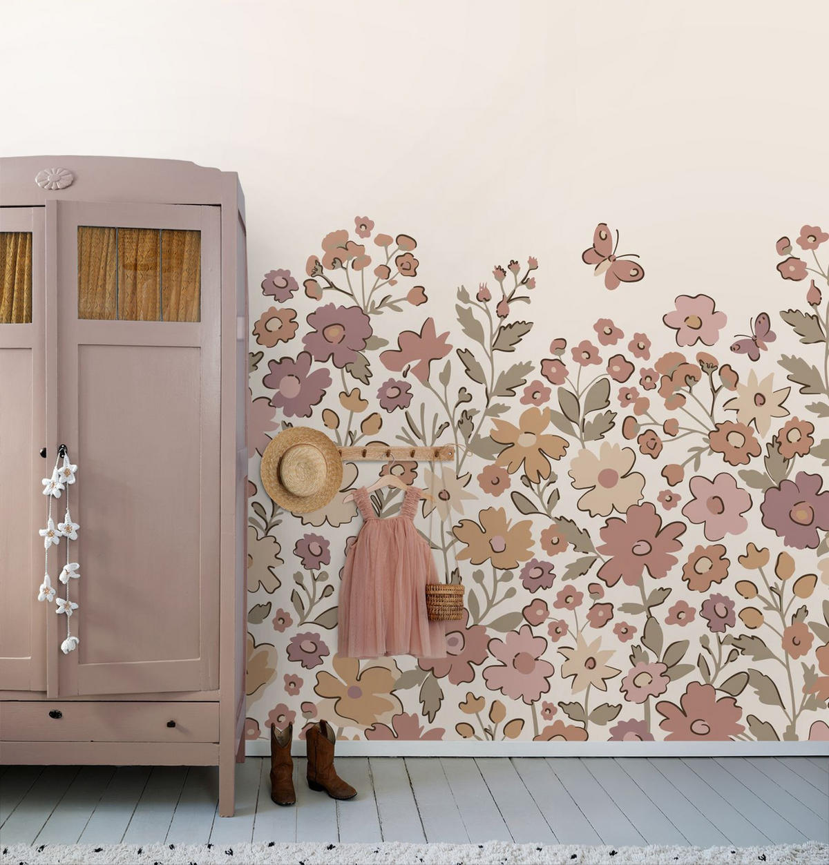 FOTOTAPETE Blumen 2.5 x 2.79 m - Lila, Papier (250/279cm) - ESTAhome