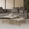 COUCHTISCH-SET Ramio Weiß/Gold 80 x 80 cm 2 Teile - Goldfarben/Weiß, Holzwerkstoff (80/80/45cm) - Vicco