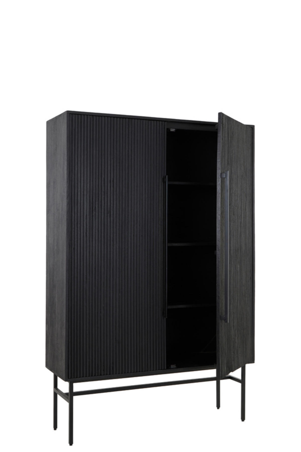 SCHRANK Abage Schwarz 120/40/180 cm - Schwarz, Holz (40/180/120cm) - Light & Living