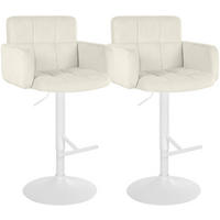 BARHOCKER 2 Samt Creme - Creme/Weiß, Textil/Metall (60/93/56cm) - CLP