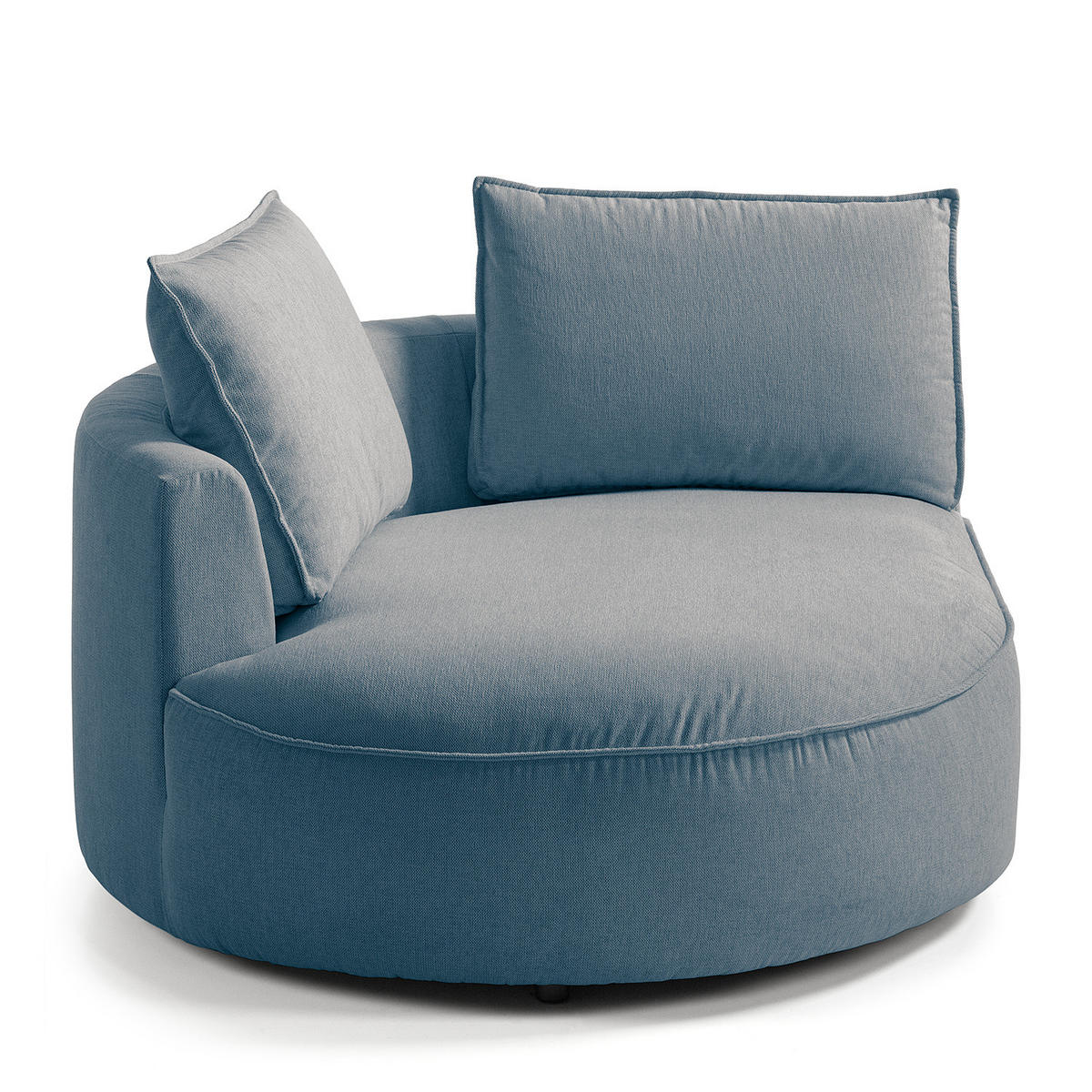 OTTOMANE - modular - Blau/Schwarz, Kunststoff/Textil (126/82/154cm) - home24