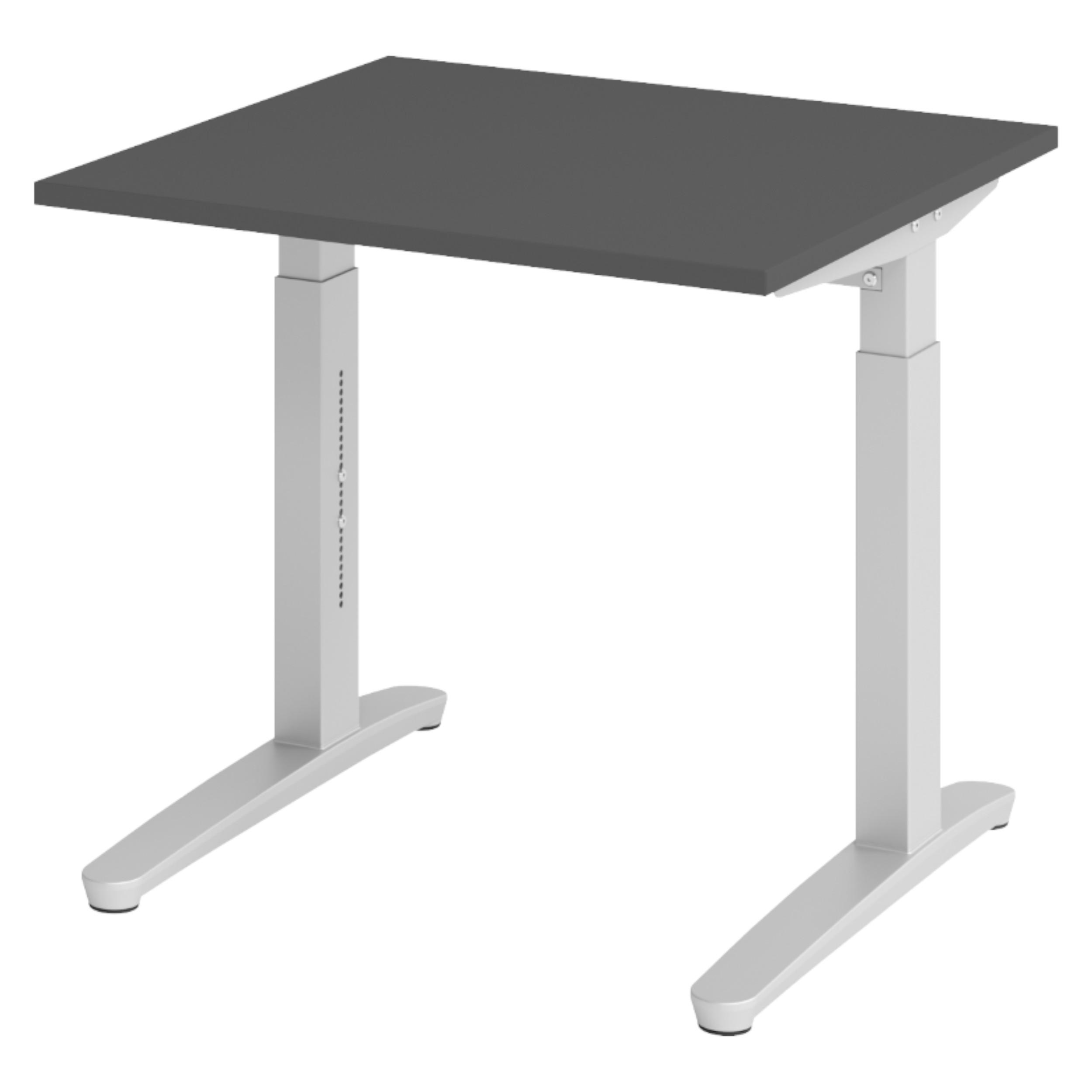 SCHREIBTISCH Serie-XB 80/80/74 cm in Graphitfarben/Silberfarben - Silberfarben/Graphitfarben, Holzwerkstoff (80/80/74cm) - bümö