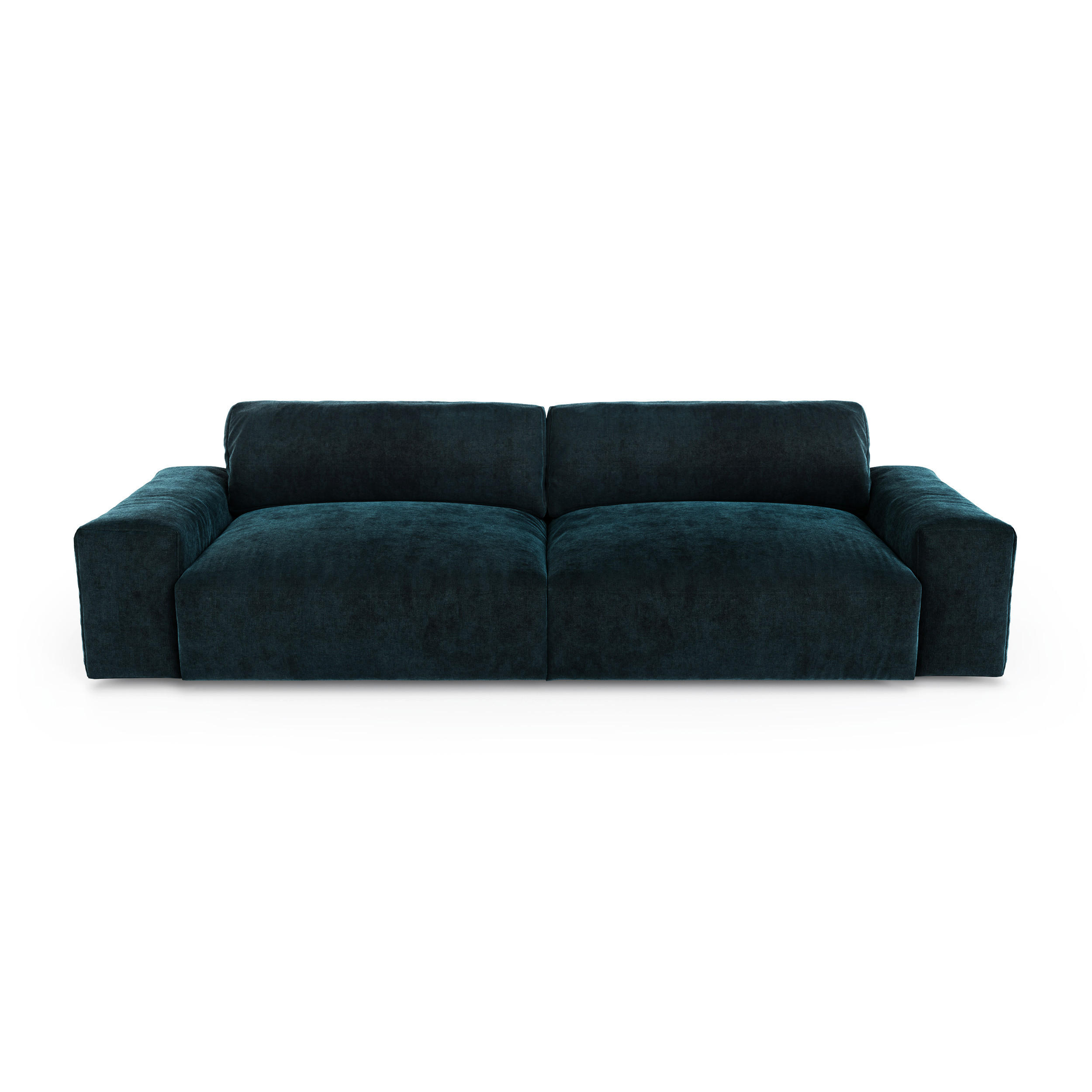 SOFA 3-SITZER Samt Pfauenblau 220cm - Blau/Hellblau, Textil (220/47/120cm) - Sia Home