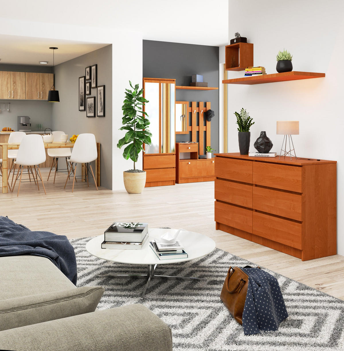 KOMMODE Erlefarben 77/120/40 - Erlefarben, Holzwerkstoff (120/77/40cm) - RAUMHIRSCH FURNITURE