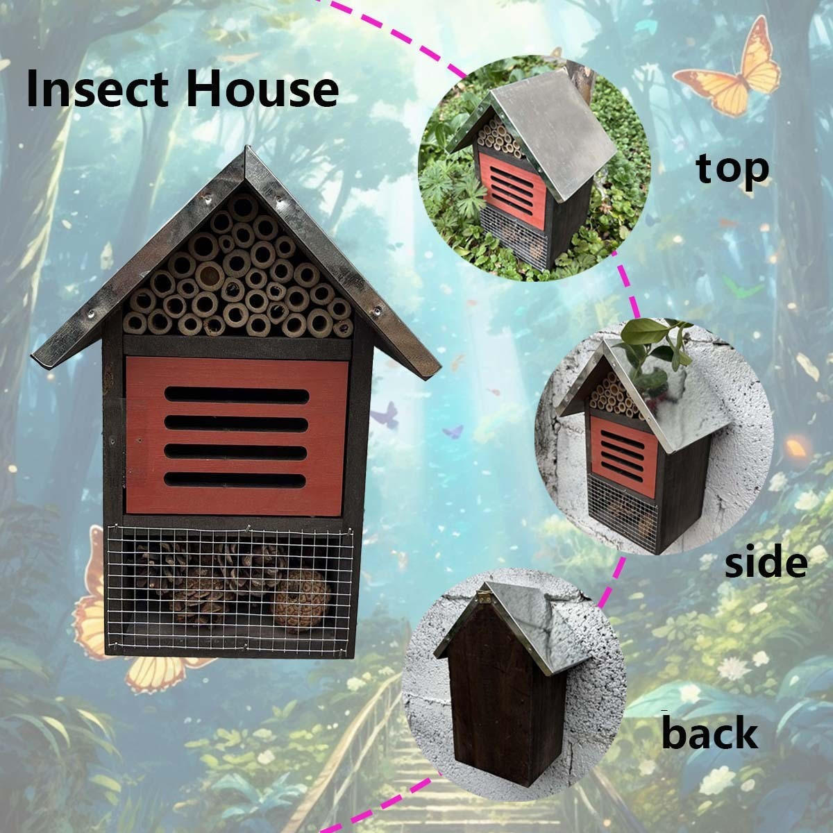 INSEKTENHOTEL 18.5/13.5/25 cm - Multicolor, Holz (13.5/25/18.5cm) - Authentics