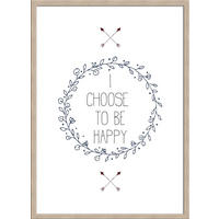 BILD mit Rahmen 51x71 cm Spruch: Englisch Glück - Beige, Holz (51/71cm) - artissimo