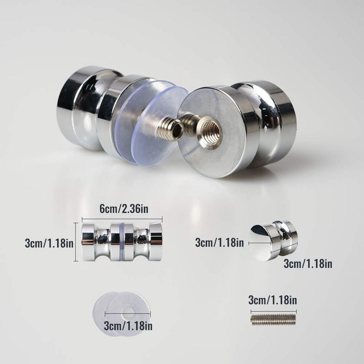 MÖBELGRIFF 1er-Set Aluminium - Silberfarben, Metall (3/3/6.2cm)