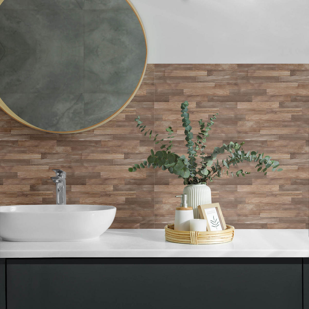 WANDPANEEL 6x 60x30 cm selbstklebend Terano - Dunkelbraun, Kunststoff (30/1.6/60cm) - Wallfluent