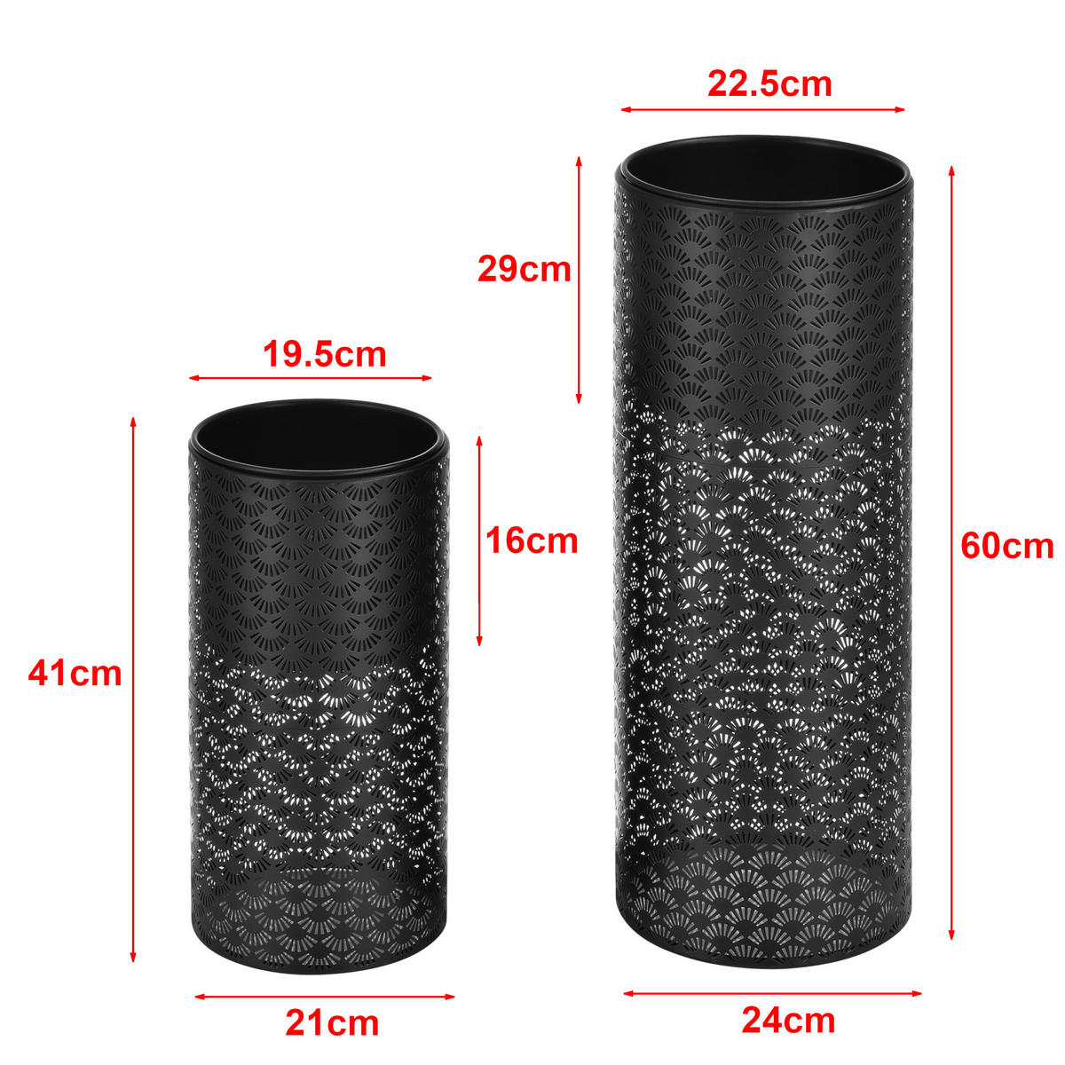 PFLANZENSTÄNDER-SET 2 TLG. Virton - Schwarz, Metall (22.5/29/22.5cm) - [en.casa]