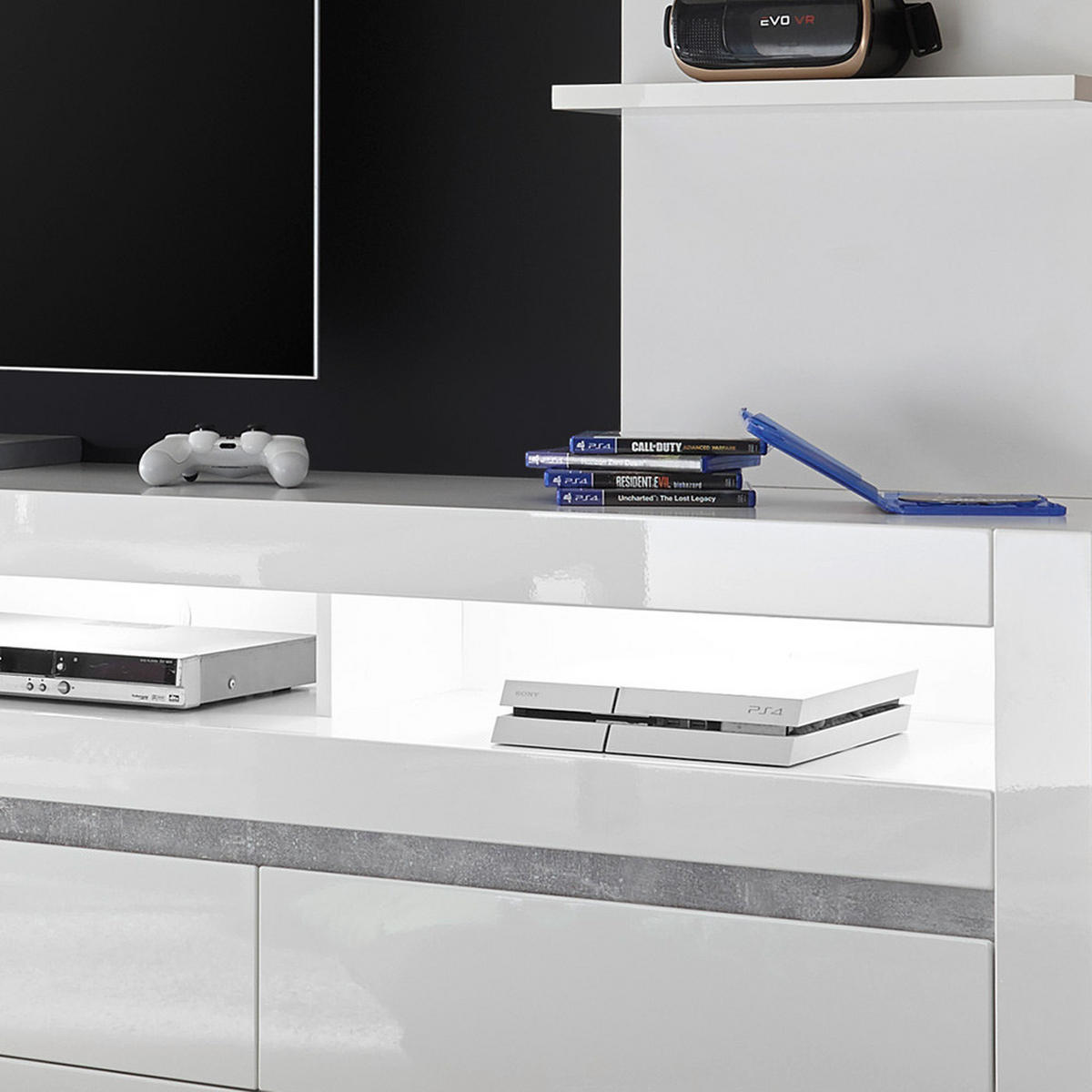 LOWBOARD Cogo-61 - Weiß, Holzwerkstoff (217/63/42cm) - Lomado