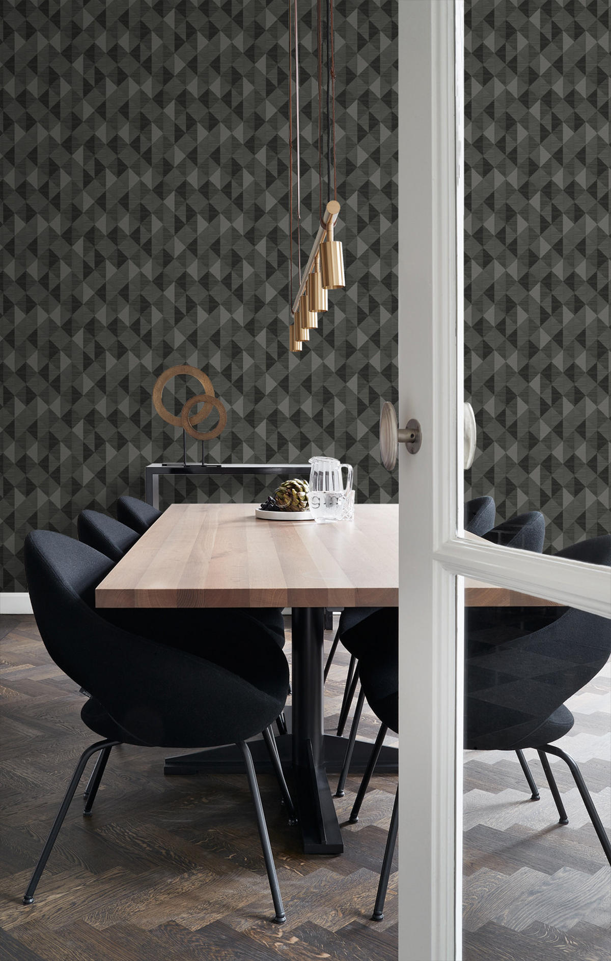 TAPETE 3D Grasmuster 50 x 900 cm - Schwarz, Papier (50/900cm) - Origin Wallcoverings