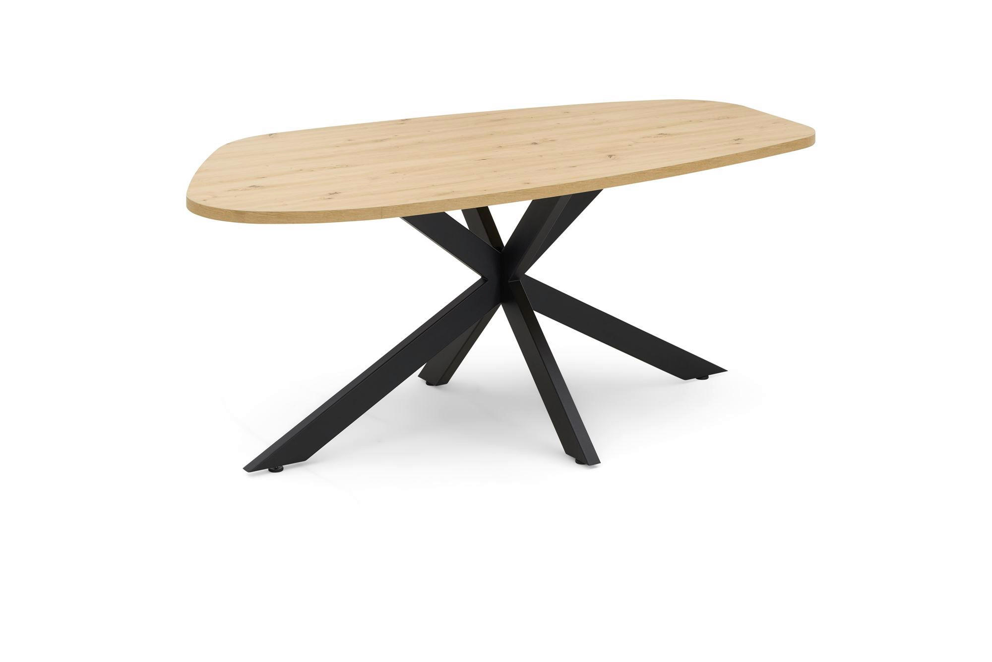 ESSTISCH Elenya 200x77x100 Metall+Holzwerkstoff Schwarz/Asteiche - Schwarz/Eiche Artisan, Holzwerkstoff (200/100/77cm) - 58aufmkessel