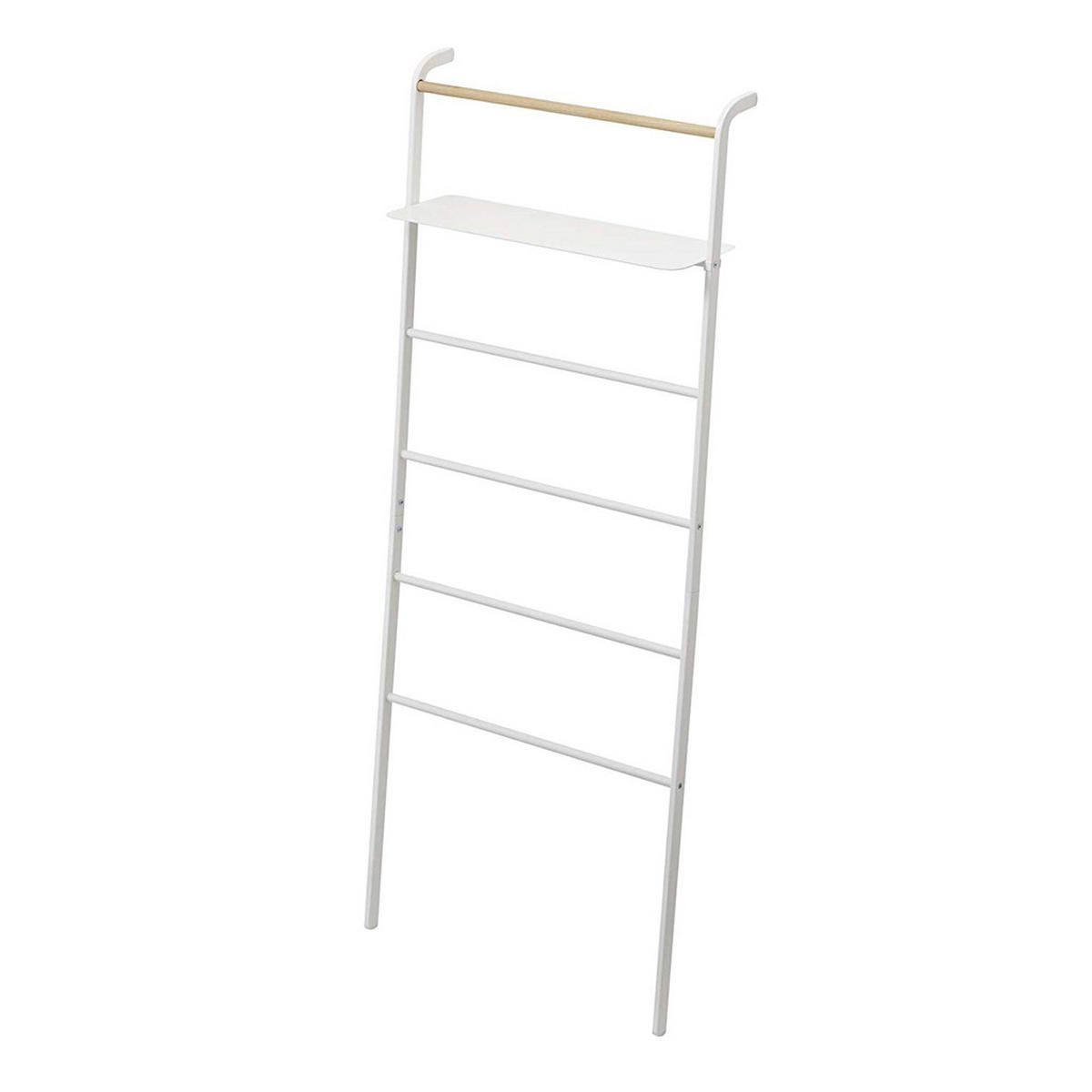 GARDEROBENSTÄNDER Tower weiß 65/161/24 cm zum Anlehnen mit Ablage - Weiß, Holz/Metall (24/161/65cm) - Yamazaki