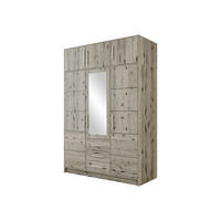 DREHTÜRENSCHRANK Bali D3 mit Schrankaufsatz - Silberfarben/Naturfarben, Holzwerkstoff/Kunststoff (58/245/147cm) - MIRJAN24