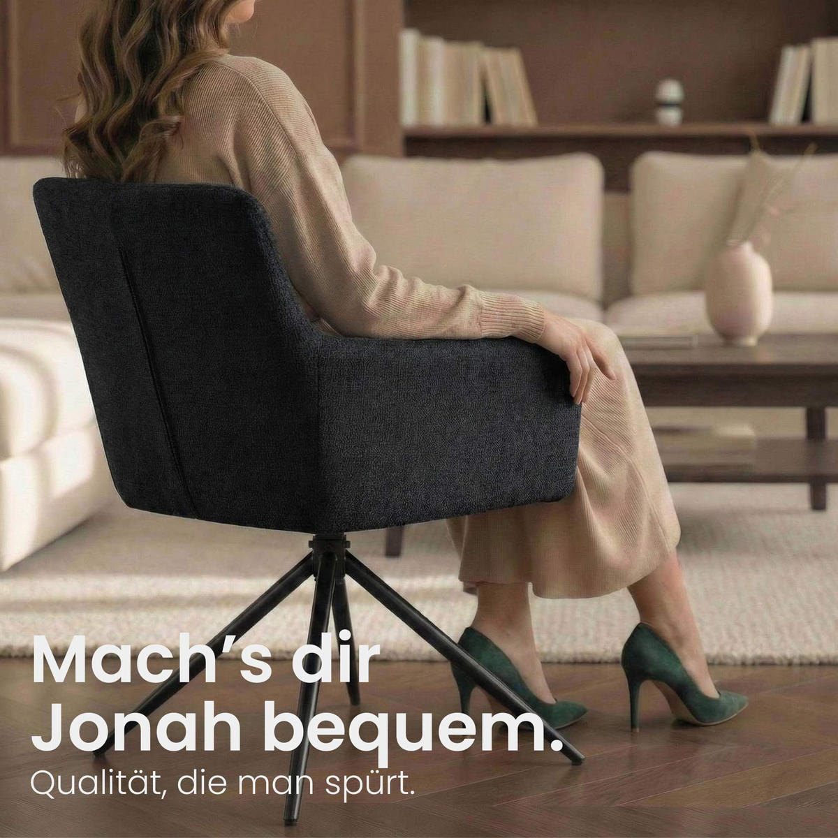 ARMLEHNENSTUHL Stoff Schwarz - Schwarz, Textil/Metall (59/87/59cm) - CLP