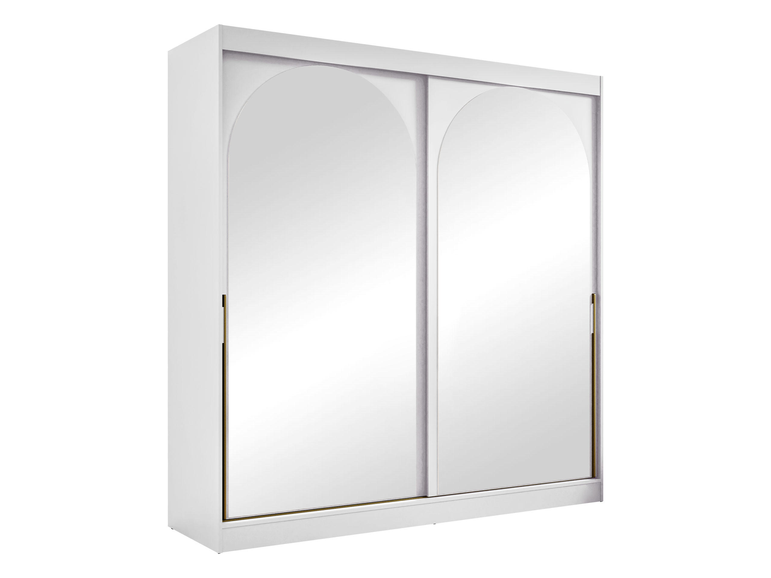 SCHIEBETÜRENSCHRANK Modin 200 - Goldfarben/Weiß, Holzwerkstoff/Kunststoff (200/216/65cm) - MIRJAN24